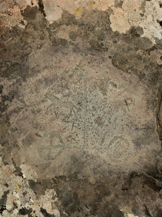 a close up of a rock with a hole in it, a cave painting, by Jessie Algie, inhabited initials, 2 d overhead view, carved floor, promo image