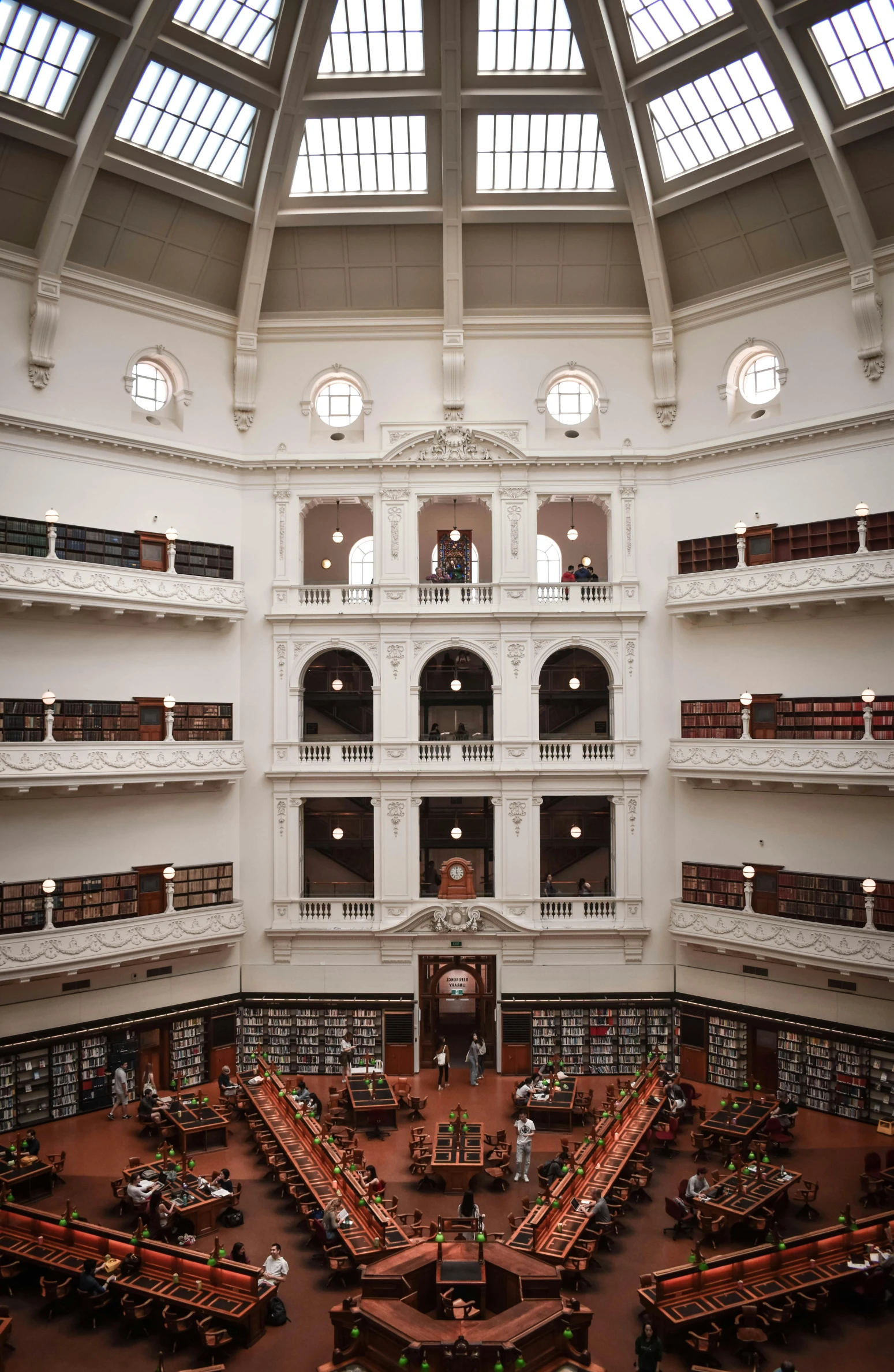 a large library filled with lots of books, inspired by Tom Roberts, baroque, dome, highly upvoted, tall windows, me