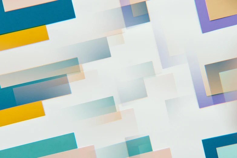 a bunch of different colored squares on a white surface, inspired by Évariste Vital Luminais, unsplash, generative art, teal gradient, clean white lab background, square lines, close up to the screen