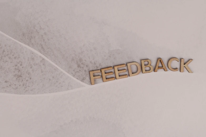 a piece of paper with the word feedback written on it, an ambient occlusion render, by Jeanna bauck, trending on pixabay, bauhaus, gold embroidery, his back is turned, on vellum, feelings