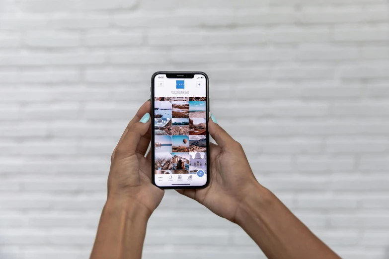 a woman taking a selfie with her iphone, a picture, view from bottom to top, app design, high-resolution photo, instagram post