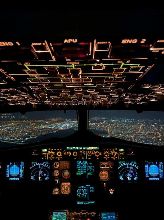 a view of a city from the cockpit of a plane, by Alison Geissler, splash image
