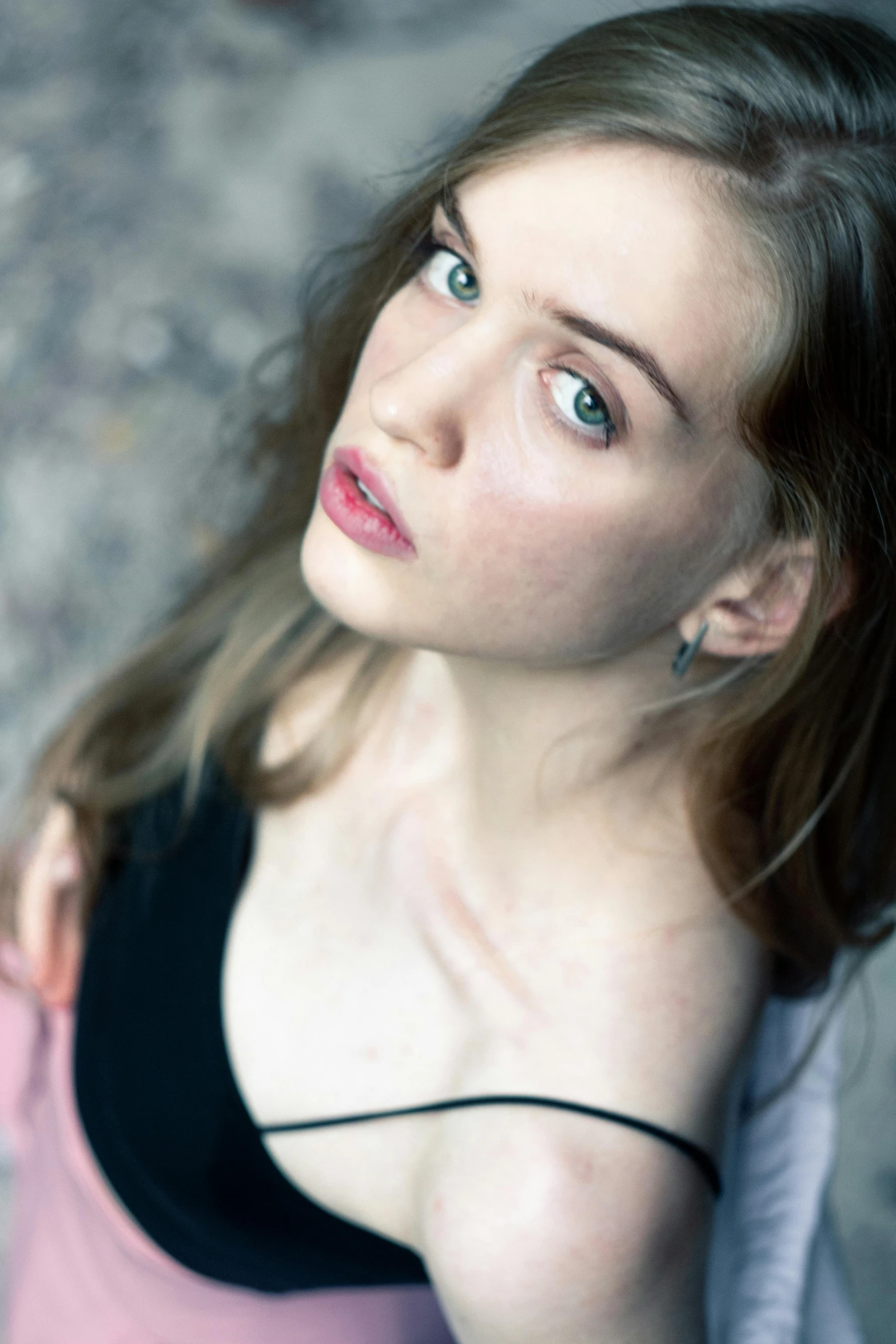 a beautiful young woman sitting on top of a skateboard, inspired by Elsa Bleda, unsplash, renaissance, closeup headshot, with pale skin, 5 0 0 px models, ((portrait))