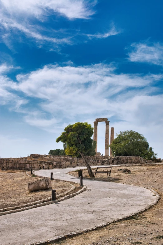 the ruins of the ancient city of delphi on a sunny day, by Julian Allen, pexels contest winner, a road leading to the lighthouse, square, arbor, cyprus