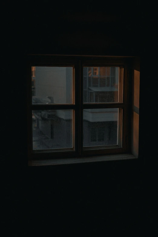 a window that is open in a dark room, inspired by Elsa Bleda, low quality photo, dark ambient album cover, multiple stories, early morning