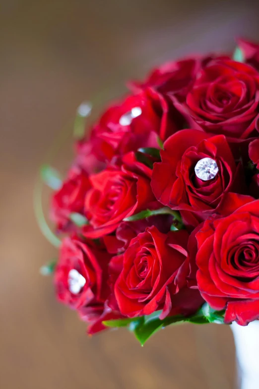 a close up of a bouquet of red roses, diamonds, award - winning crisp details ”, fan favorite, mystical”