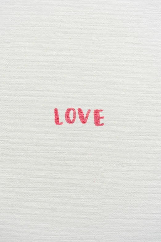 a painting with the word love written on it, an album cover, inspired by Tracey Emin, unsplash, grained risograph, white, close, paul rand