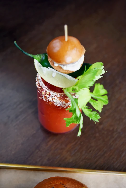 a close up of a plate of food on a table, inspired by Pogus Caesar, drink, san francisco, bun ), goddess shot