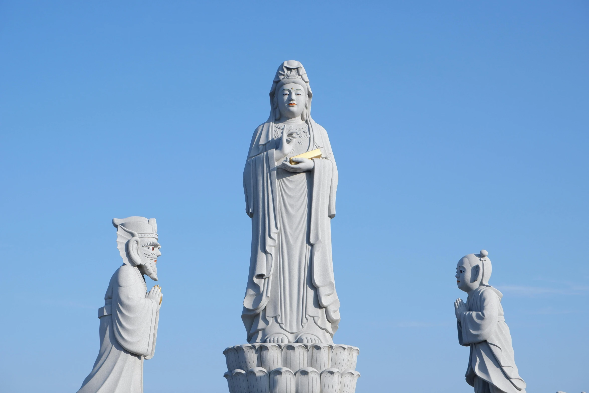 a group of statues sitting next to each other, a statue, inspired by Li Di, she is approaching heaven, avatar image