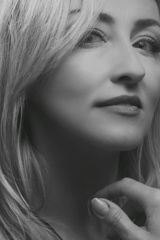 a black and white photo of a woman, by Gavin Hamilton, portrait of cate blanchett, vocalist, profile image, promotional image