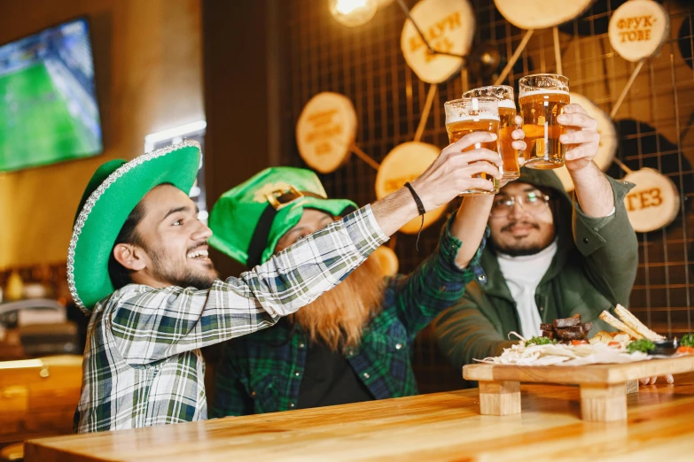 a group of friends celebrating st patrick's day in a pub, pexels contest winner, renaissance, avatar image, lumberjack, 🚿🗝📝, profile image