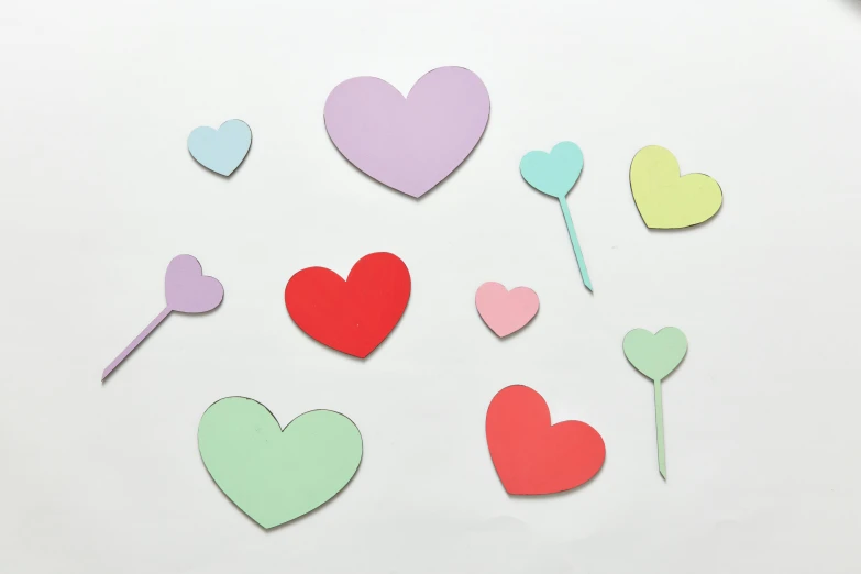 a bunch of paper hearts on a white surface, pexels, pop art, subtle color variations, cake, 15081959 21121991 01012000 4k, eva elfie