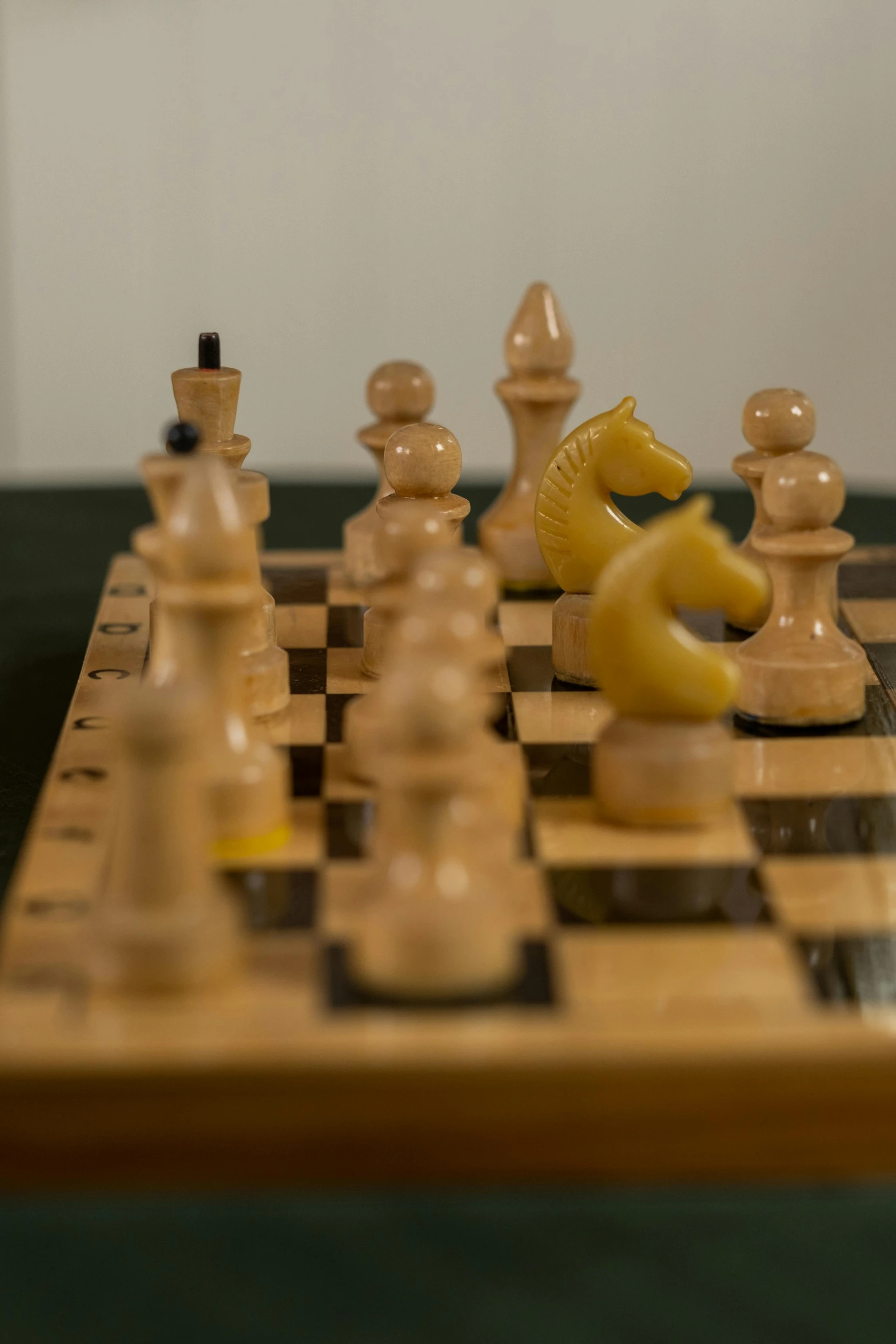 a close up of a chess board with chess pieces on it, by Jessie Algie, slide show, lifestyle, left profile, various posed
