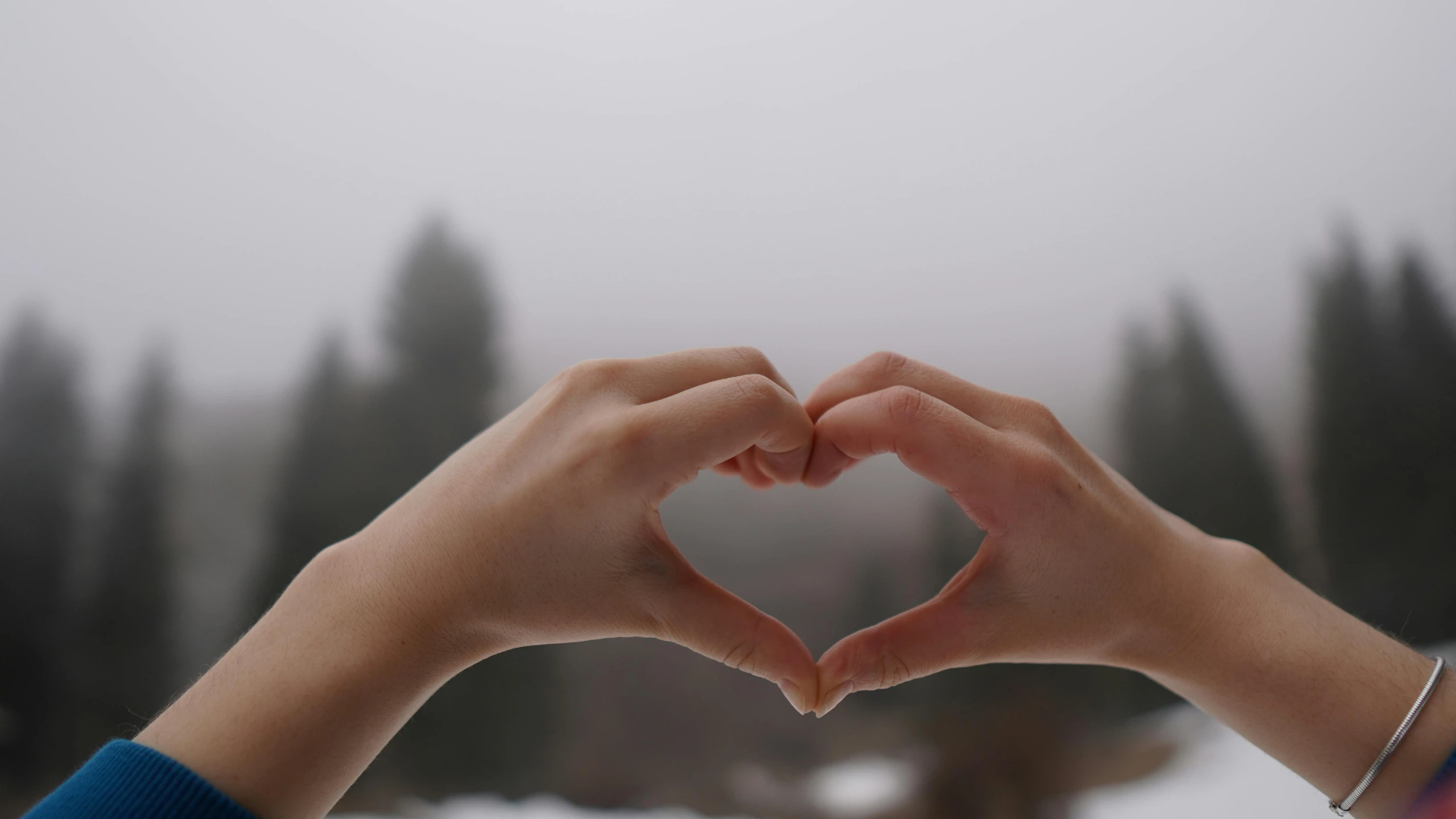 a person making a heart shape with their hands, by Carey Morris, pexels contest winner, a cold, background image, grey, cute photo