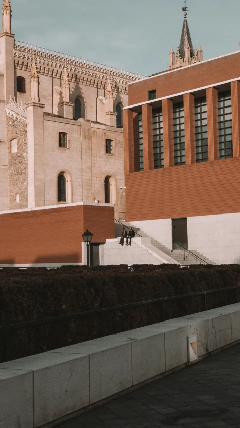 a man flying through the air while riding a skateboard, a digital rendering, inspired by David Chipperfield, gothic library, view from the street, red ocher, gif