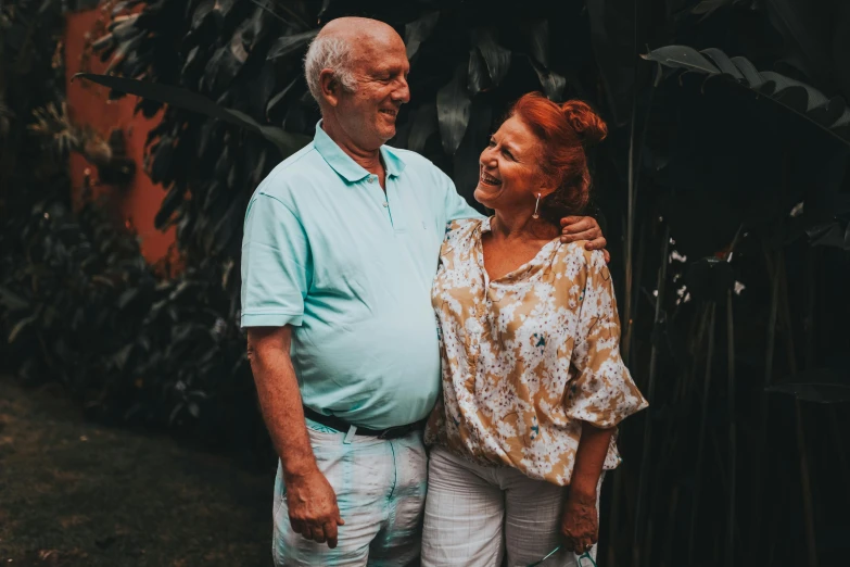 a man and a woman standing next to each other, pexels contest winner, portrait of hide the pain harold, delightful surroundings, avatar image, nearest neighbor