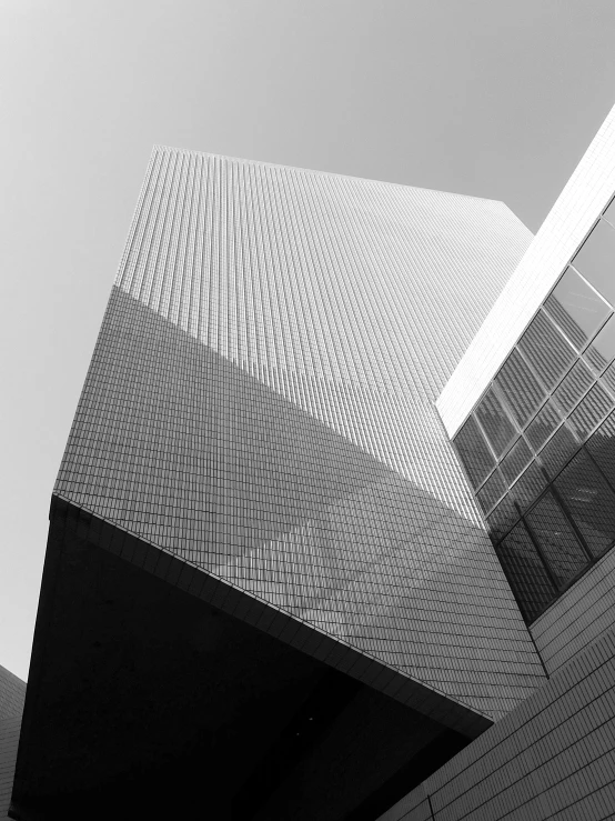 a black and white photo of a building, inspired by David Chipperfield, unsplash, tokyo futuristic and clean, low angle!!!!, cinematic. by leng jun, fine art america