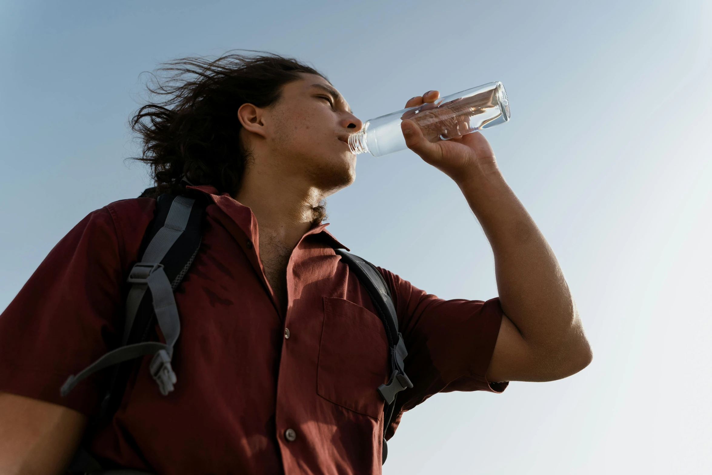 a man is drinking water from a bottle, pexels contest winner, sydney park, avatar image, profile image, official screenshot