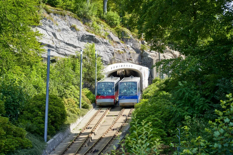 a train is coming out of a tunnel, gondolas, avatar image, maintenance photo