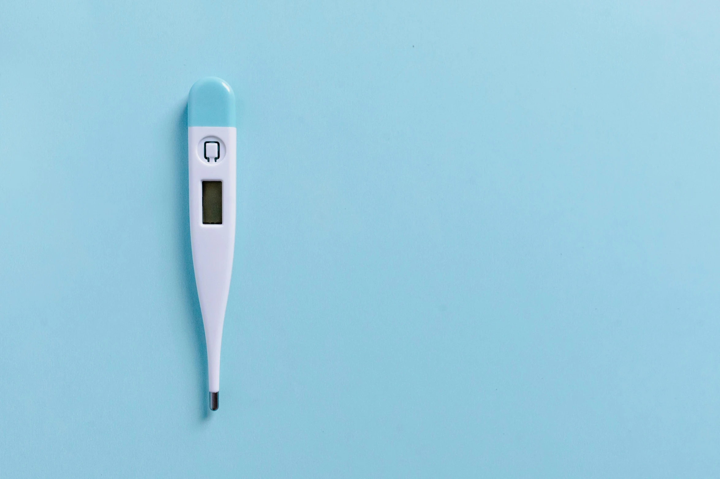 a thermometer on a blue background, a digital rendering, by Nicolette Macnamara, trending on pexels, maternity feeling, spoon placed, set against a white background, rectangle