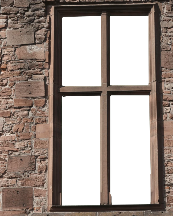 a close up of a window on a brick building, a digital rendering, inspired by William Nicholson, modernism, green screen background, wall wood fortress, located in a castle, bright castleton green