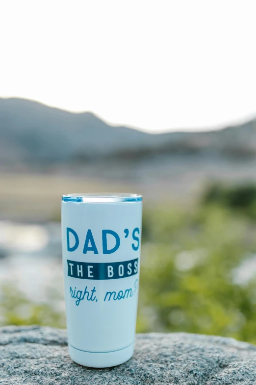 a cup that is sitting on a rock, inspired by Don Eddy, dada, dad bod, professional product photo, tight shot, ross
