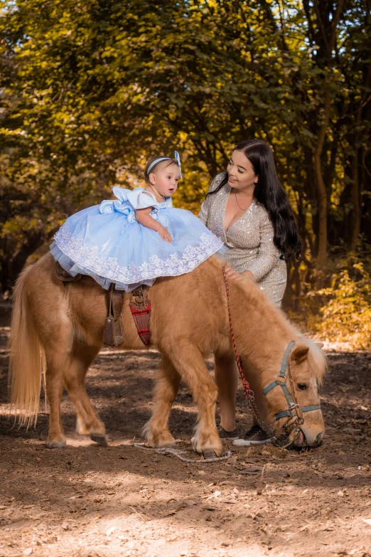 a little girl riding on the back of a pony, a portrait, shutterstock contest winner, baroque, disney princess, 2 years old, square, 15081959 21121991 01012000 4k