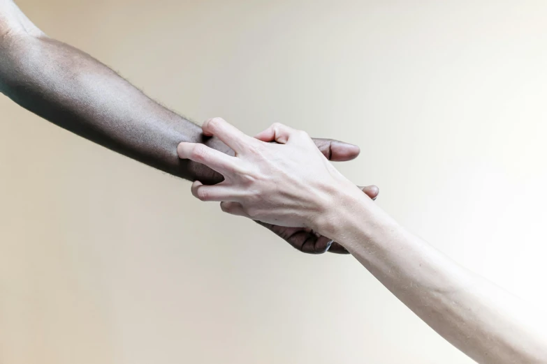 a close up of two people shaking hands, by Arabella Rankin, antipodeans, gradient brown to white, black man, neutral light, ignant