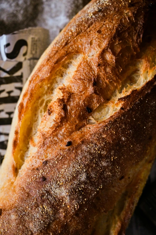 a loaf of bread sitting on top of a table, award - winning crisp details ”, sparkels, black chalk, up close