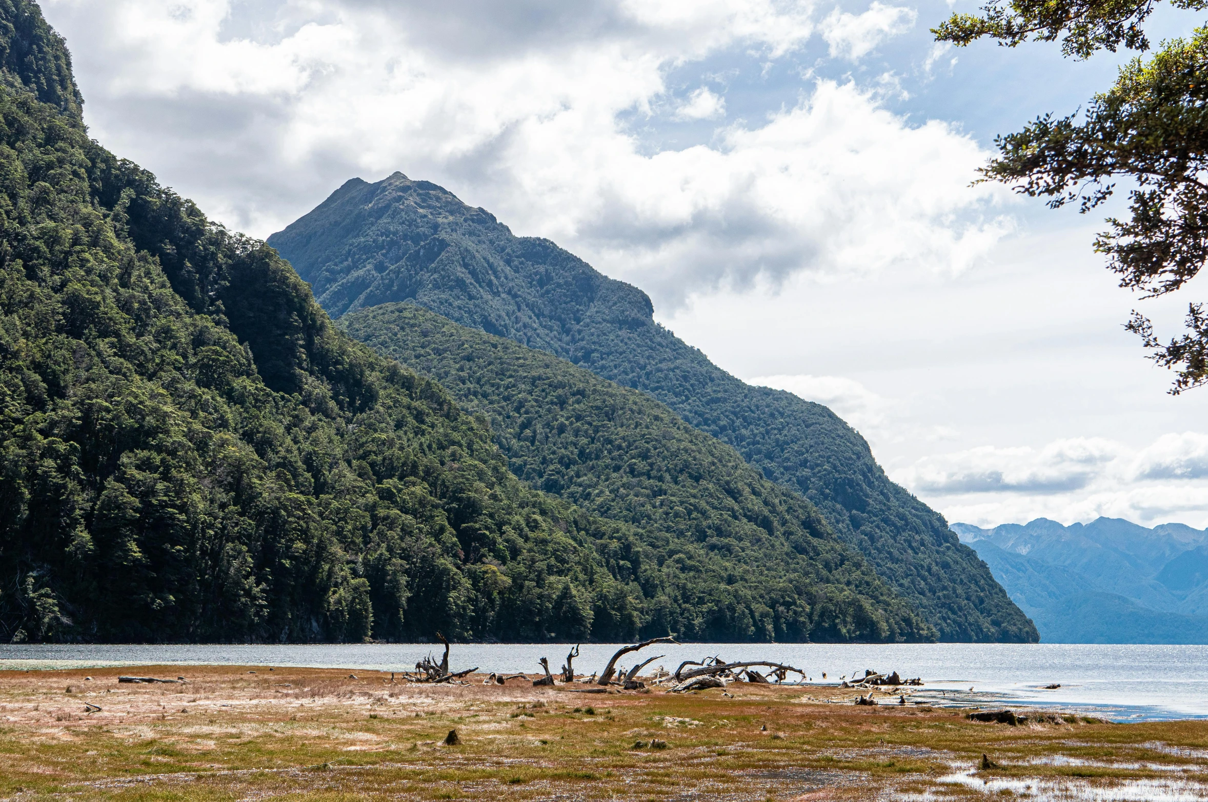 a view of a body of water with mountains in the background, by Sophie Pemberton, unsplash, hurufiyya, tawa trees, buenos aires, an island made of caviar, conde nast traveler photo