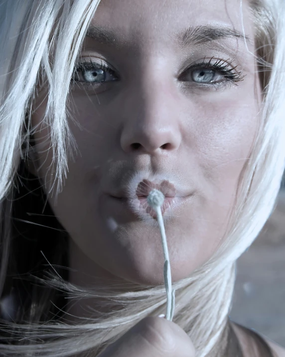 a woman brushing her teeth with a toothbrush, a photorealistic painting, inspired by Elsa Bleda, unsplash, graffiti, abbey lee kershaw as emma frost, slurping spaghetti, jessica nigri, cgsociety 4k”