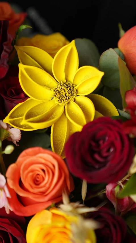 a close up of a bunch of flowers, beautiful sculpted details, 'groovy', yellow, award - winning