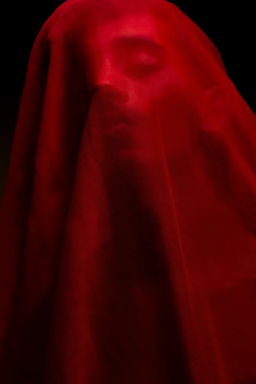 a woman in a red cloak standing in the dark, by Steven Belledin, renaissance, 8k fabric texture details, aerial silk, red carpet, 15081959 21121991 01012000 4k