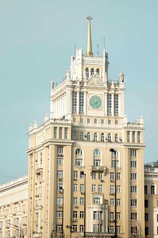 a large building with a clock on top of it, inspired by Vasily Surikov, socialist realism, 2022 photograph, square, moscow, high quality photo