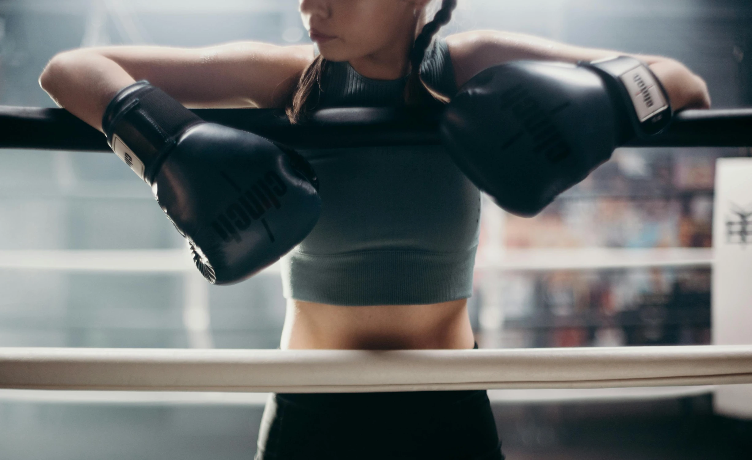 a woman wearing boxing gloves in a boxing ring, pexels contest winner, thrusters, 🦩🪐🐞👩🏻🦳, instagram photo, subtle detailing