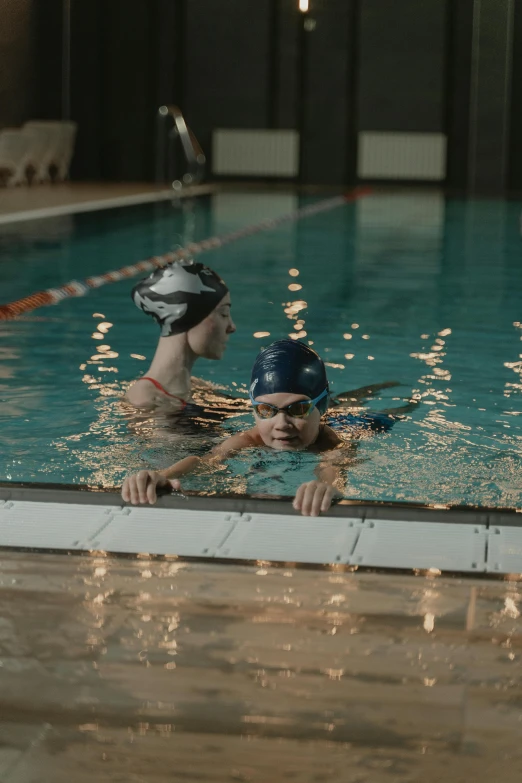 a group of people swimming in a pool, headspace, lachlan bailey, male and female, struggling