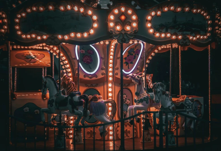 a merry merry merry merry merry merry merry merry merry merry merry merry merry merry merry merry merry, by Adam Marczyński, pexels contest winner, baroque, fairground rides, dark vignette, orange and cyan lighting, grayish