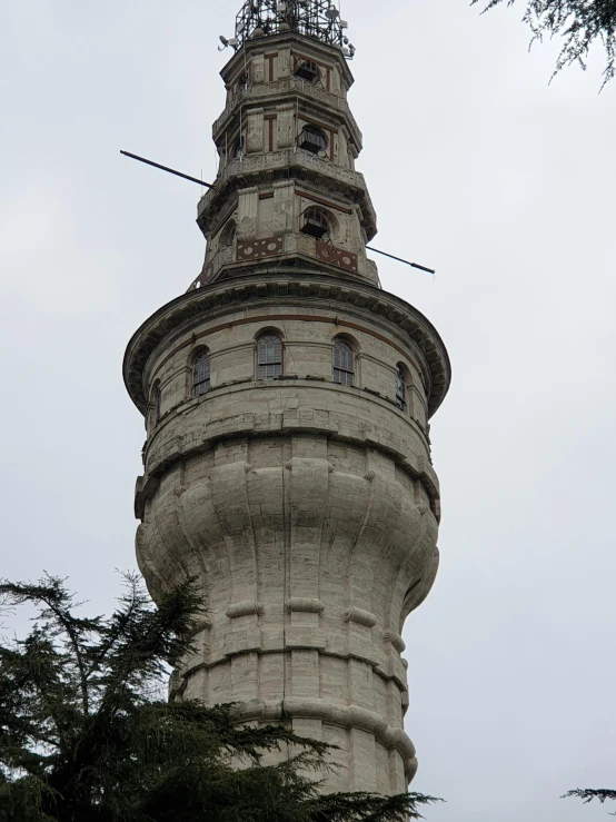 a tall tower with a clock on top of it, inspired by Osman Hamdi Bey, very clear view, well preserved, grey, 1 4 8 0 s