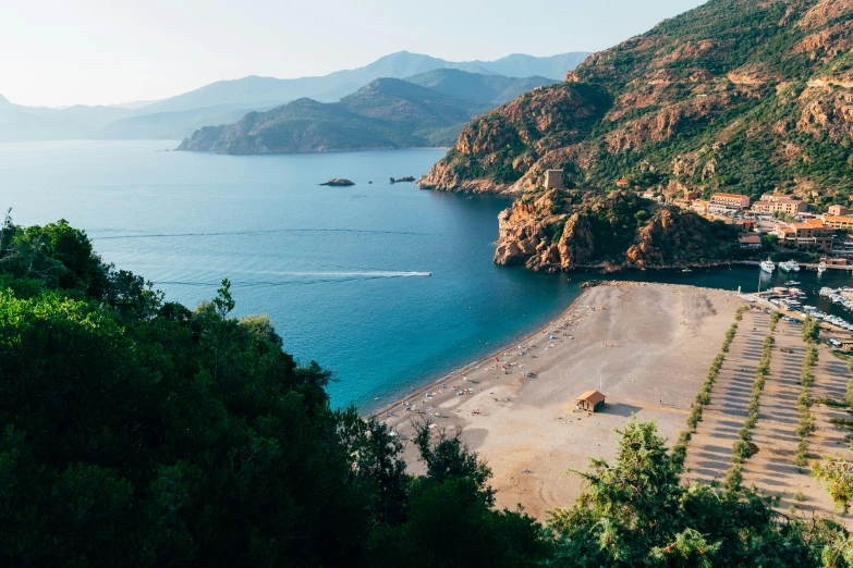 a view of a beach from the top of a hill, by Carlo Martini, unsplash contest winner, hurufiyya, turkey, profile image, lush surroundings, “ aerial view of a mountain