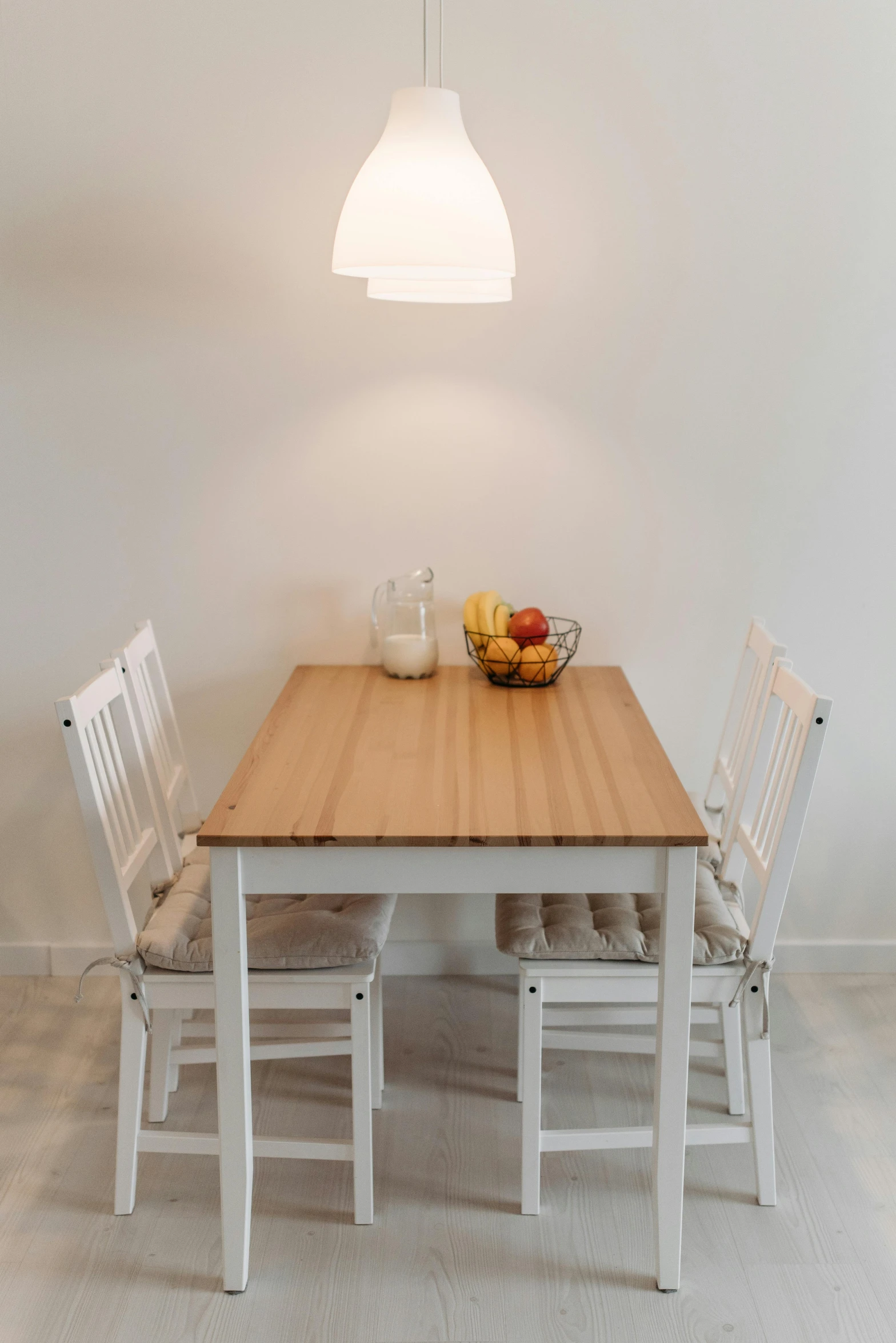 a kitchen table with a bowl of fruit on top of it, by Hirosada II, light and space, espoo, 4k -4, apartment, table