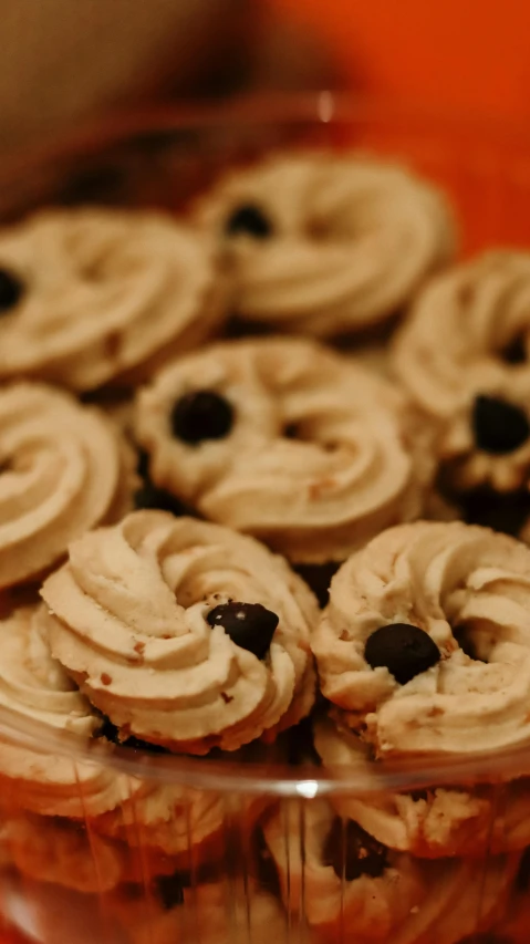 a close up of a plate of cupcakes on a table, multiple small black eyes, traditional corsican, thumbnail