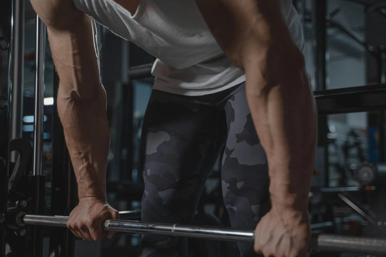 a man lifting a bar in a gym, pexels contest winner, realism, huge veins, background image, avatar image, lachlan bailey