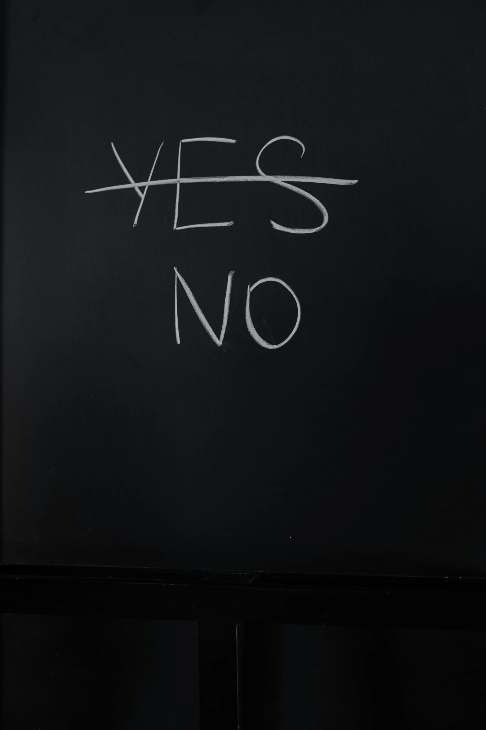 a blackboard with the words yes no written on it, an album cover, no - text no - logo, alessio albi, image, 0