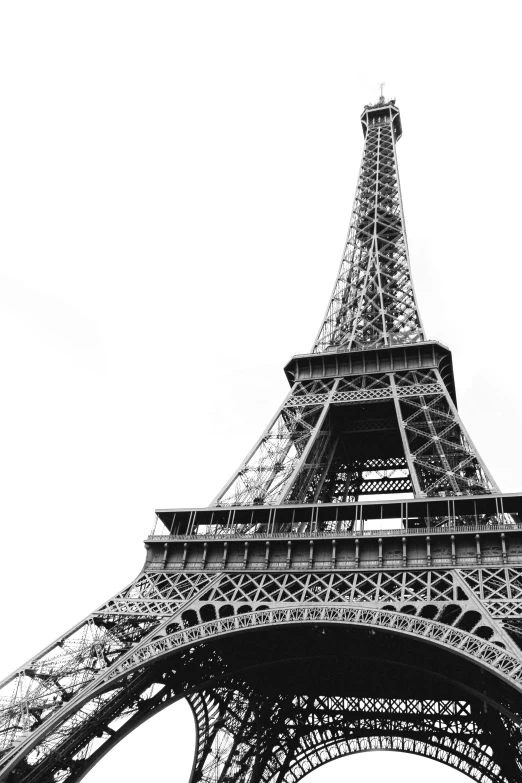 a black and white photo of the eiffel tower, a black and white photo, 'white background'!!!, ✨🕌🌙, photo from the side, 2 5 6 x 2 5 6