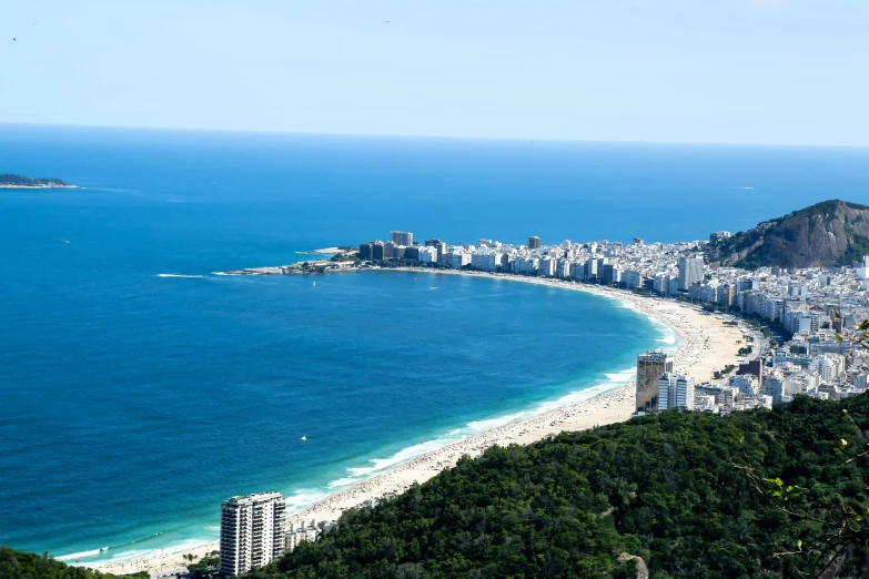 a view of the beach from the top of a hill, by Felipe Seade, pexels contest winner, renaissance, rio de janeiro, 2 5 6 x 2 5 6 pixels, alvaro siza, multiple stories