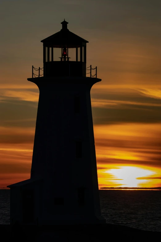 a lighthouse is silhouetted against the setting sun, by Greg Rutkowski, pexels contest winner, square, new hampshire, paul barson, high resolution photo