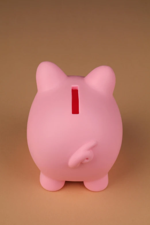 a pink piggy bank sitting on top of a table, paul barson, square, stockphoto, frank kozik