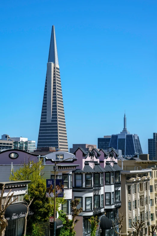 a view of a city from the top of a hill, by Dave Melvin, pointy conical hat, san francisco, closeup!!!!!, lead - covered spire