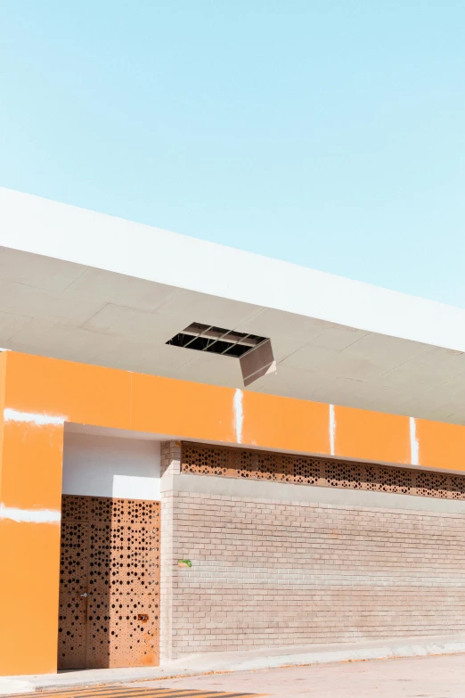 a man flying through the air while riding a skateboard, inspired by Donald Judd, trending on unsplash, conceptual art, orange roof, clemens ascher, school courtyard, awnings