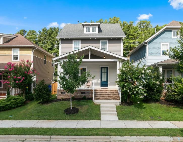 a row of houses in a residential neighborhood, by Carey Morris, with a front porch, avatar image, listing image, square